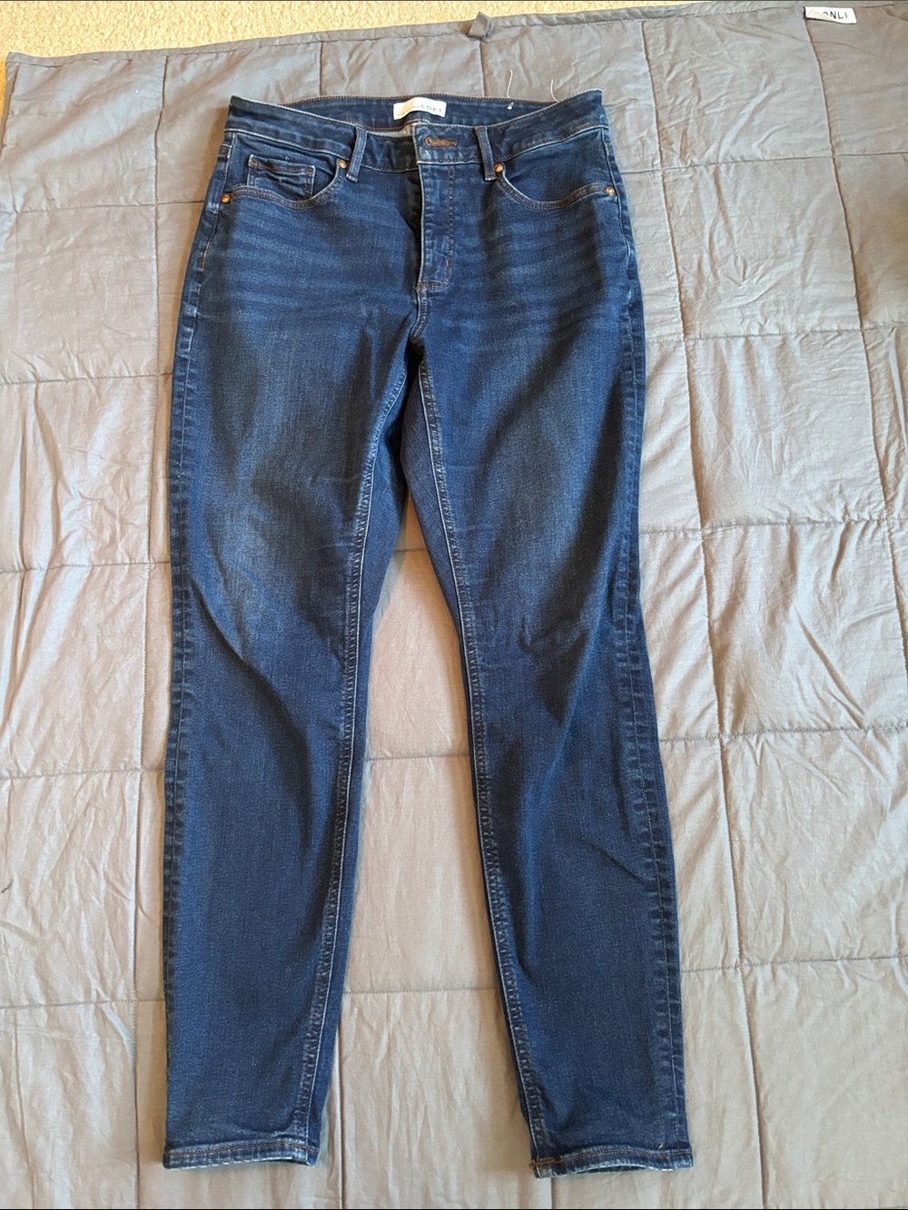 LOFT Dark Indigo Curvy Skinny Jeans
